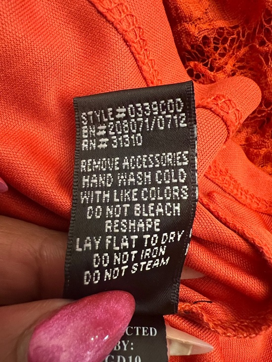 I.N. Studio Orange Lace Long-Sleeve Peasant Dress with Belt - Picture 10 of 10